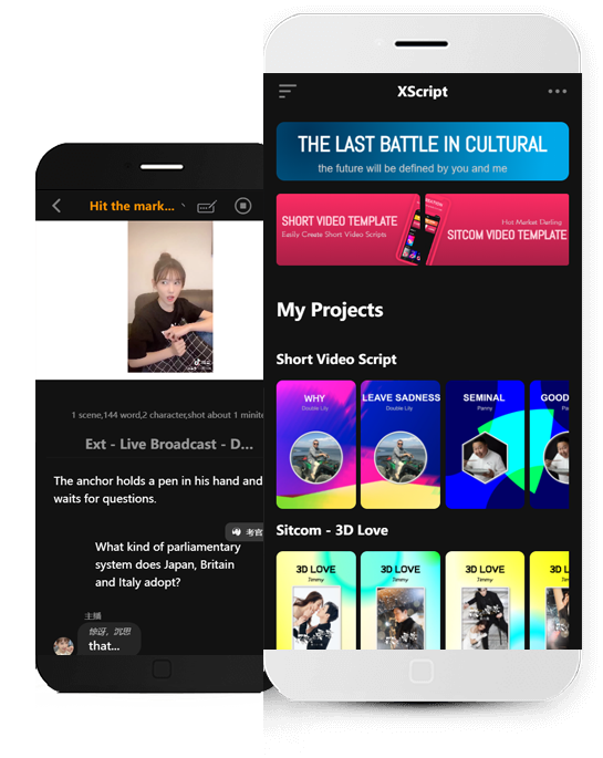 XScript - Short Video Script
<h3 style='color:#eeeeee;'>Next generation script creation and sharing platform</h3>